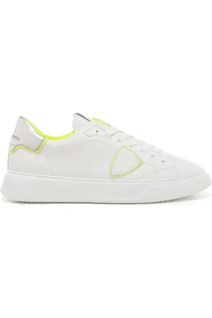 Philippe model Sneakers da uomo temple low con inserto laminato sul retro bianche