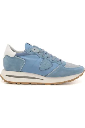 Philippe model Sneakers da uomo tropez haute low con inserti in suede azzurro