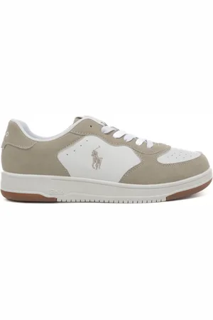 Ralph Lauren Sneakers da ragazzo masters court beige e bianche
