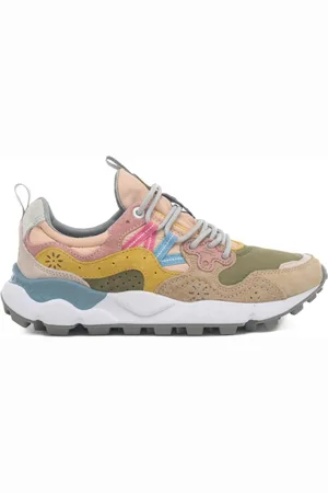 Flower Mountain Sneakers da donna yamano 3 in tessuto tecnico e suede rosa e beige