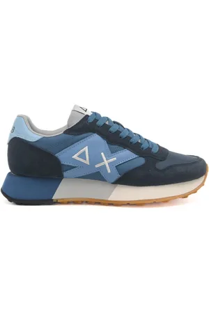 sun68 Sneakers da uomo jaki 2.0 bicolor con inserti in suede blu navy e azzurro