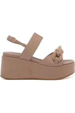 Luciano Barachini Sandali da donna in pelle e suede con doppia fascia
