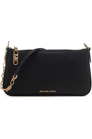 Michael Kors Pochette media da donna in vera pelle con catena e logo lettering sul davanti nera