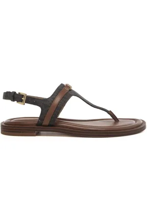 Michael Kors Sandali infradito da donna mandy thong in vera pelle marrone