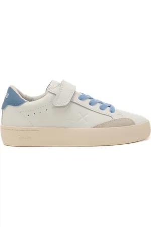 sun68 Sneakers da bambino con logo sulla parte esterna e inserto e lacci a contrasto sul retro bianche