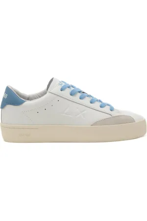 sun68 Sneakers da bambino con logo sulla parte esterna e inserto e lacci a contrasto sul retro bianche