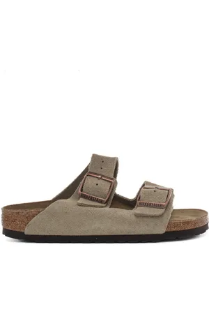 Birkenstock Sandali da donna arizona in vera pelle scamosciata tortora