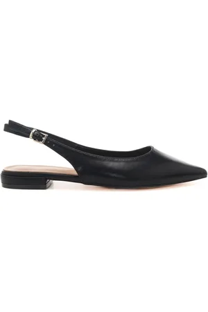 CRISTIN Slingback basse da donna lizzy 2e in pelle con finitura liscia nere