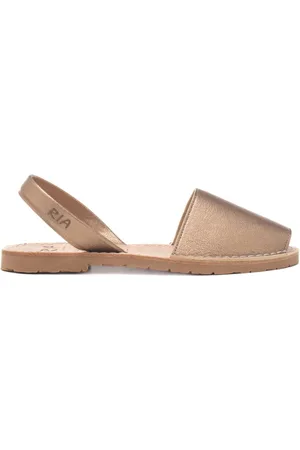 Ria menorca Sandali slip on bassi da donna in vera pelle rosa gold