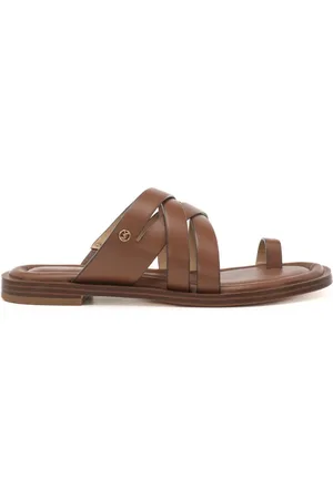Michael Kors Sandali bassi da donna nora in vera pelle con infra-alluce cuoio