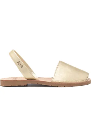 Ria menorca Sandali slip on bassi da donna in vera pelle champagne