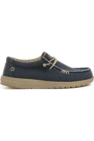 Hey dude Scarpe uomo wally braided slip on blu in tessuto