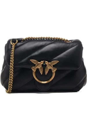 Pinko Love mini puff maxi quilt nappa nero oro