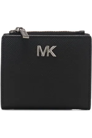 Michael Kors Portacarte da uomo con texture martellata e logo monogram nero