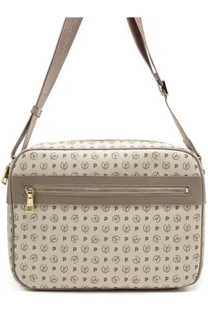 Pollini Borsa a spalla donna heritage con doppia cerniera e tracolla avorio ghiaccio