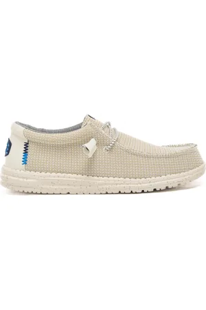 Hey dude Mocassini da uomo wally sport mesh con lacci elastici e suola leggera bianco white