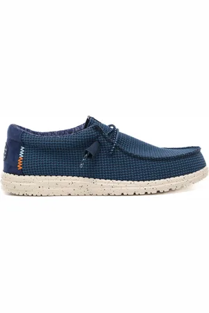 Hey dude Mocassini da uomo wally sport mesh con lacci elastici e suola leggera blu navy