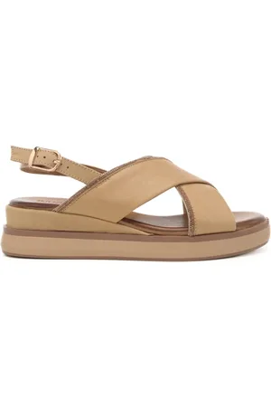 Inuovo Sandali da donna con fasce frontali a incrocio beige