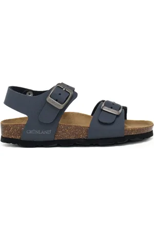 GRÜNLAND Sandali da bambino luce con fascetta e cinturino in vera pelle blu