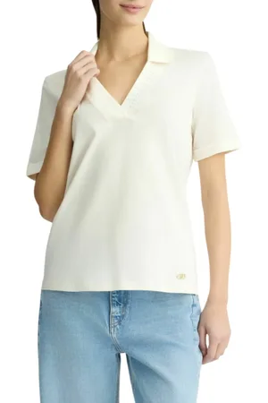 Liu Jo Polo maniche corte in cotone con borchie bianco