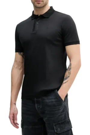 Calvin Klein Polo manica corta in cotone con logo ricamato