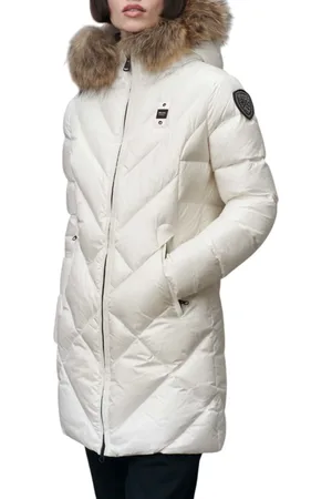 Blauer Piumino lungo a linee geometriche althea bianco