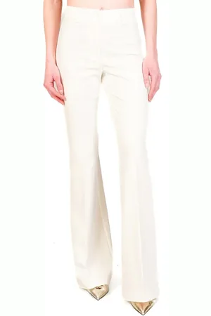 VICOLO Pantaloni flare fit a vita alta bianco