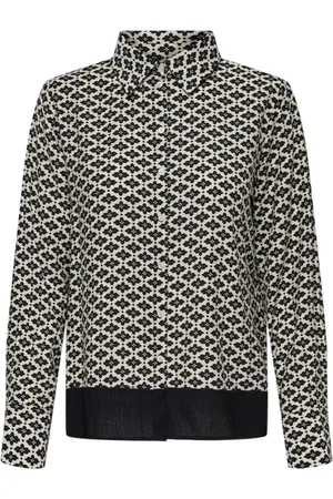 ONLY Camicia manica lunga in fantasia a fiori panna nero