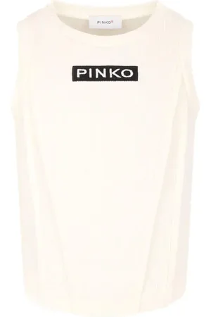 Pinko Pinko T-shirt smanicata con logo bianco