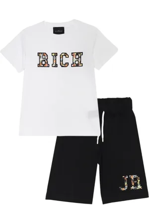 John Richmond Completo T-shirt e bermuda Bencof bianco nero
