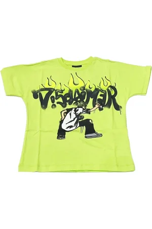 DISCLAIMER T-shirt manica corta in cotone con stampa verde