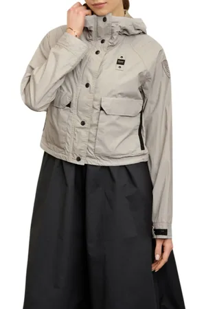 Blauer Giubbino Emerald crop con cappuccio ecrù