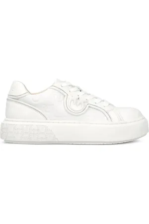 Pinko Sneakers Yoko in pelle con logo imprimè bianco