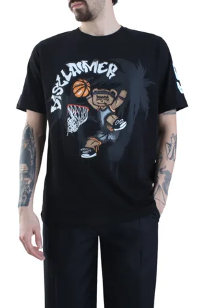 DISCLAIMER T-shirt maniche corte in cotone con maxi stampa