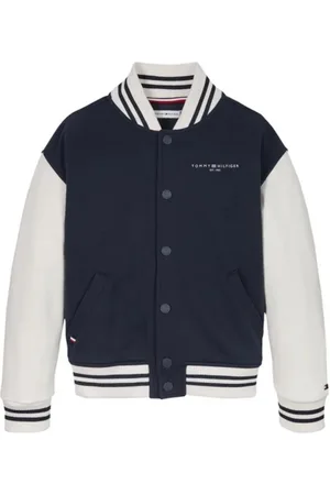 Tommy Hilfiger Bomber colorblock con logo blu bianco