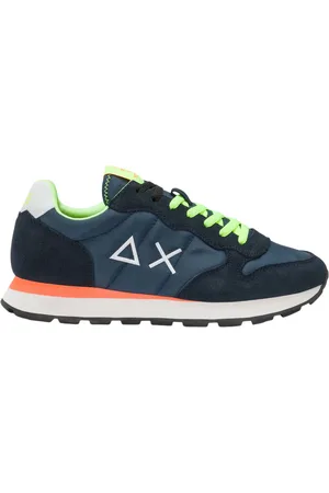 sun68 Sneakers Tom Fluo in nylon e suede navy