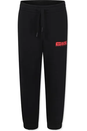 Diesel Pantaloni joggers in felpa con logo nero
