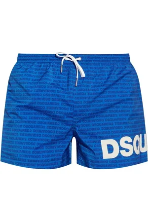 Dsquared2 Boxer mare con logo all over blu