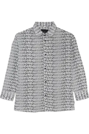 John Richmond Camicia manica lunga Massy in fantasia logata bianco nero