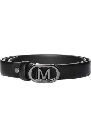 MARC ELLIS Cintura in pelle h2 nero argento