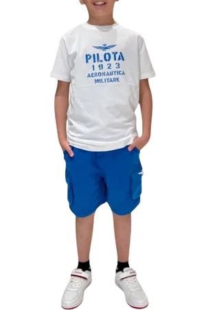 Aeronautica Militare Completo T-shirt e bermuda bianco celeste