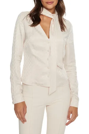 Guess Blusa Amalia in fantasia monogram ecrù