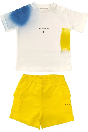 Cesare Paciotti Completo T-shirt e shorts giallo