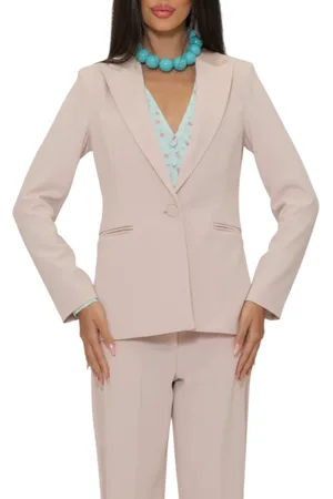 VICOLO Giacca blazer monopetto in tessuto crepe