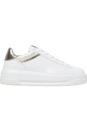 Moschino Love Moschino sneakers in pelle Eclipse con logo bianco oro