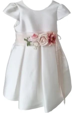 Mimilù Abito elegante in mikado con spilla floreale