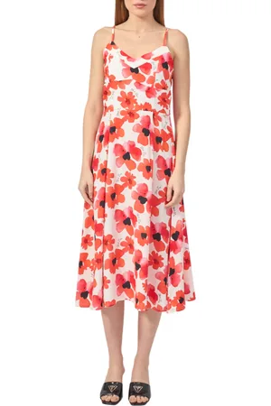 YES-ZEE Yes Zee abito midi in fantasia floreale bianco