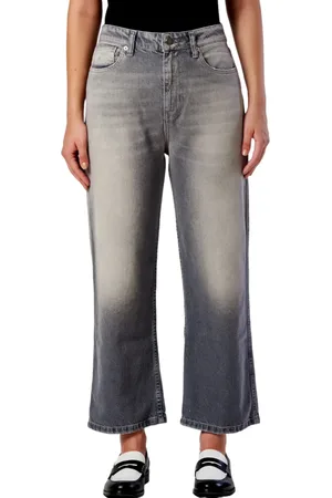VICOLO Jeans gamba dritta cropped lavaggio grigio