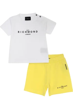 John Richmond Completo T-shirt maniche corte shorts bianco nero