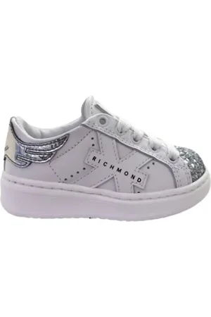 John Richmond Sneakers in pelle con glitter bianco